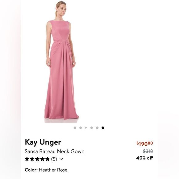 Kay Unger Sansa Bateau Neck Gown - Picture 1 of 6
